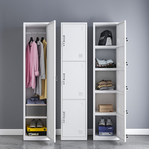 Single-door locker office file cabinet 1 8-meter iron cabinet employee locker household storage shoe cabinet slit cabinet