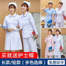 Nurses Suit Woman Suit Long Sleeve Short Sleeves Slim Summer Dental Oral Split Short Beauty Salon Work Uniform