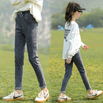 Girls jeans 2022 new children Spring-autumn-style pants girl Spring clothing Girl with a tight fit and underpants