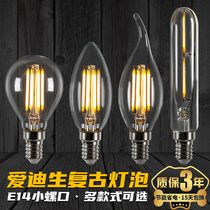 Edison LED Bulb Candle Light Warm Light e14 Small screw e27 Retro indoor led Energy-saving Crystal Light 1 Watt