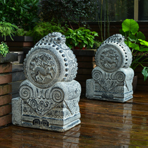 Chinese antique Zen Drum Stone imitation stone carving crafts Villa courtyard gate pier decoration door