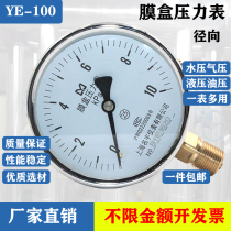 Shanghai Meiyu YE100 bellows pressure gauge 0-10 16 25 40 60KPA kPa gauge for natural gas