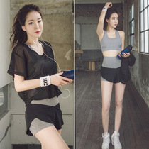 Yoga suit sports suit womens summer running quick-drying loose gym morning running summer sexy net red fitness clothes