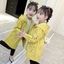 Girl coat hooded 2021 Spring and Autumn new children Korean version of foreign style jacket explosion Net red plus velvet coat tide