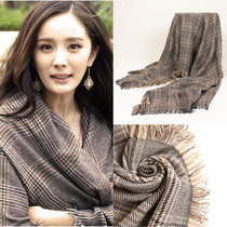 High-end air-conditioned British classic plaid scarf womens spring autumn and winter Korean version of Joker wool bird grid outside shawl