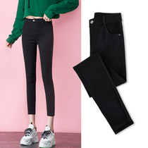 Eight leggings women wear spring and autumn winter 2021 new black high waist pencil small feet black pants nine points small man