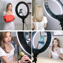 16-inch LED ring lamp net red live supplementary light lamp beautiful face shaking sound theorizer Beauty Makeup Embroidered Clothing High Definition Large Light Circle Floor Soft Light photoshoot Photoshoot Light Lamp