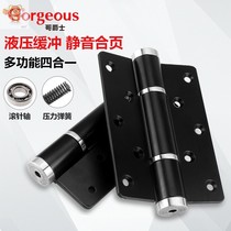 Rotary shaft door hinge automatic invisible door hinge hydraulic buffer opening flat with rebound switch door female wardrobe see description