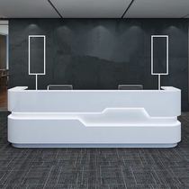 Company front desk reception desk curved paint bar round corner reception desk front desk education institution front desk