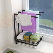 Disher rack kitchen supplies rack storage dishcloth rag rack storage artifact Wall towel drain rack