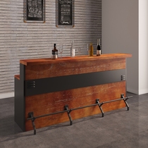Retro industrial style solid wood bar bar Coffee shop cashier Shop small counter Front desk reception desk customization