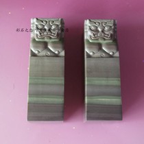 Ningxia specialty Helan stone seal square seal mold on the chapter Name chapter Gift chapter with wooden box 3 cm square chapter