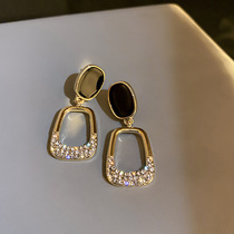 Hong Kong (designer) RVY 2021 new earrings women geometric diamond-set high sense wild simple earrings