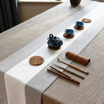 New Chinese Zen table flag solid color cotton linen tea flag high-grade light luxury tea mat Japanese simple tea insulation tablecloth custom