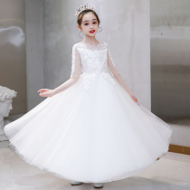 Girl princess dress summer dress little girl birthday flower girl wedding dress children high-end host piano performance autumn