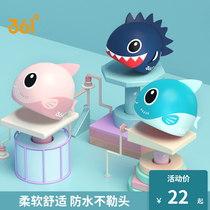 361 degree childrens swimming cap Silicone waterproof boy girl cute baby girl ear protection swimming cap goggle set