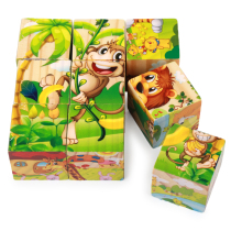 Six-sided painting Wood Puzzle 3-6 years old 2 childrens intellectual toys baby building blocks for boys and girls children building blocks