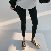 Spring and autumn trampled yoga pants woman outside wearing gush high waist old one foot pedal beating bottom pants elastic big code shark pants thin