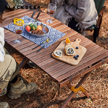 BLACKDEER BLACK DEER OUTDOOR CAMPING EGG ROLL TABLE PORTABLE FOLDING PICNIC TABLE ON-BOARD HOME SOLID WOOD TABLE