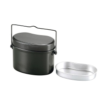Japanese CAPTAIN STAG deer brand outdoor camping barbecue retro single-soldier lunch box set pot M-5545