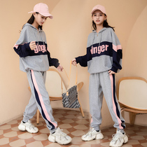 Female Big Boy Spring suit 2022 New childrens sport Two sets of girls Fashion foreign gas 12 Spring fit 15 years old