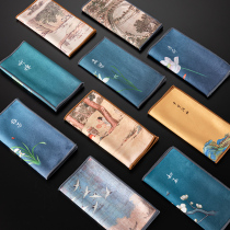 Painted national tide Zen tea towel thickened absorbent small cover towel tea cloth raising pot tea mat kung fu tea set kung fu tea accessories Chinese style