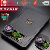 Imitation Wujin Stone tea tray household solid wood tray with drainage kung fu tea set Chinese Tea Sea small tea table Zen