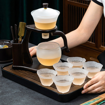 Japanese-style glass Kung Fu tea set Light luxury lazy semi-automatic household filter cover bowl tea artifact small set