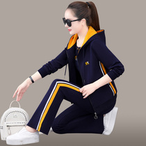 Broadlegged Pants Casual Wear Sports Suit Women Three Sets 2022 Spring Autumn Season New Tandem Hat Jacket Running Wee Wear