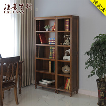 Pure solid wood American custom whole wall Corner floor-to-ceiling study Free combination bookshelf shelf Desk bookcase Household