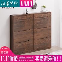 Ultra-thin pure solid wood 17cm thick oak log 1 8-1 61 2-1 meter ultra-thin custom 1 4-walnut shoe cabinet
