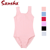 French Sansha Sansha Childrens ballet Ballet Dance Suit Round Collar Vest Conjoined with full lining