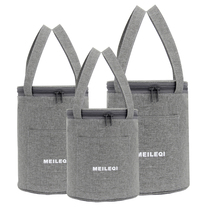 Insulation bucket bag Aluminum foil thickened insulation bag Bento bag round lunch box tote bag office worker simple rice bag