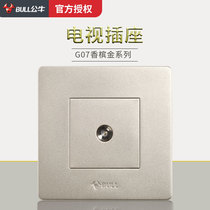 Bull Type 86 Switch Socket Panel Home Wall One Cable TV CCTV Condensed G07 Champagne Gold