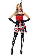 Halloween harley quinn cosplay Costume sexy Queen backless c