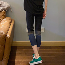2022 New Spring size gradient jeans women seven high waist thin fat sister nine straight pants