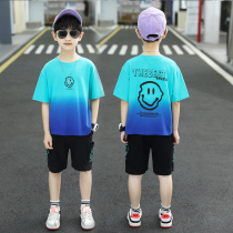Boys summer clothing suit 2022 new childrens clothes CUHK Boy boys Summer Korean version Ocean handsome short sleeves Clothes Tide