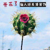 Flowering car modification car supplies tremble doll roof exterior decoration antenna ball cactus ball body sticker