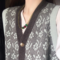Stunning gray xodgz retro Eucalyptus Pure cashmere jacquard Vest Womens Joker vest female Joker vest vest