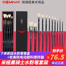 Black Knight Mia gouache set Art special fan-shaped pen hook line pen Flat head Nylon round head partial head bristle