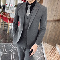 Autumn suit men's suit coat suit casual Korean fashion slim men's marriage English style business dress