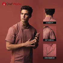 chefworks chef suit Short-sleeved Western waiter work clothes Hotel cake shop breathable trend male labor insurance
