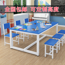  Childrens kindergarten art table Painting table Childrens studio Training tutoring class Desks and chairs Painting table workbench