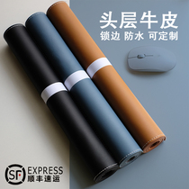 Leather table pad first layer cowhide mouse pad Large office computer writing pad Desk pad Placemat coffee table pad custom