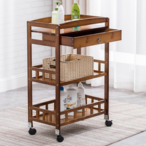 Nanzhu dining car Tea car Wine car shelf Beauty salon trolley Beauty salon storage tool car Solid wood