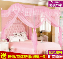 Arched mosquito net court 1 35 square top mosquito net thickened stainless steel 1 5m1 8M three-door household floor mosquito net