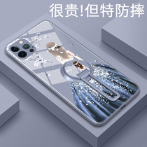 Suitable for Apple 12promax mobile phone shell iphone12 protective cover female 12pro new anti-drop liquid silicone all-inclusive lens net red tide mini high-end ip ultra-thin por