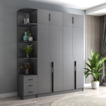 Nordic board sliding door gray wardrobe two-door storage four-door bedroom six-door storage eight-door combination large wardrobe