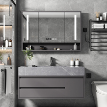 Smart light luxury Rock board all-in-one bath bathroom cabinet combination toilet small apartment washbasin set