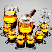High temperature resistant transparent glass tea set set Household living room simple Kung Fu tea cup tea set Office meeting guest